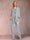 Chiffon Scoop Long Sleeves Floor-Length 3 Pieces Mother of the Bride Pantsuits with Appliques