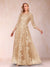 A-Line/Princess Illusion Scoop Floor-Length 3/4 Sleeves Mother of the Bride Dresses with Appliques