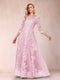 A-Line/Princess Illusion Scoop Floor-Length 3/4 Sleeves Mother of the Bride Dresses with Appliques
