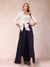 Square Neck 3/4 Sleeves Floor-Length Mother of the Bride Pantsuits with Bow