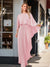 A-Line/Princess Scoop Floor-Length Long Sleeves Pleated Mother of the Bride Dresses
