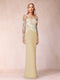 Sheath/Column Scoop Long Sleeves Floor-Length Lace Mother of the Bride Dresses