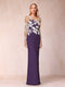 Sheath/Column Scoop Long Sleeves Floor-Length Lace Mother of the Bride Dresses