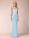 Sheath/Column Scoop Long Sleeves Floor-Length Lace Mother of the Bride Dresses