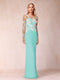 Sheath/Column Scoop Long Sleeves Floor-Length Lace Mother of the Bride Dresses