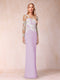 Sheath/Column Scoop Long Sleeves Floor-Length Lace Mother of the Bride Dresses