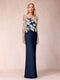 Sheath/Column Scoop Long Sleeves Floor-Length Lace Mother of the Bride Dresses