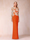 Sheath/Column Scoop Long Sleeves Floor-Length Lace Mother of the Bride Dresses