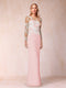 Sheath/Column Scoop Long Sleeves Floor-Length Lace Mother of the Bride Dresses