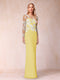 Sheath/Column Scoop Long Sleeves Floor-Length Lace Mother of the Bride Dresses