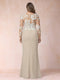 Sheath/Column Scoop Long Sleeves Floor-Length Lace Plus Size Mother of the Bride Dresses