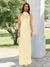 Sheath/Column High Neck Tie Straps Floor-Length Long Bridesmaid Dresses