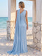 Sheath/Column One-Shoulder Floor-Length Long Bridesmaid Dresses With Neck Scarf