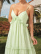 A-Line/Princess V-Neck Straps Floor-Length Long Ruffle Bridesmaid Dresses