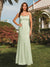 Trumpet/Mermaid Straps Floor-Length Long Bridesmaid Dresses with Cascading Ruffles