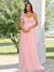 A-Line/Princess One-Shoulder Sheer Corset Long Bridesmaid Dresses with Bow