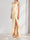 Sheath/Column Square Neck Ruched Ruffle Bridesmaid Dresses with Split Side