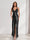 Sheath/Column Straps V-Neck Pleated Long Bridesmaid Dresses with Split Side