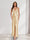 Sheath/Column Straps V-Neck Pleated Long Bridesmaid Dresses with Split Side