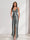 Sheath/Column Straps V-Neck Pleated Long Bridesmaid Dresses with Split Side