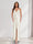 Sheath/Column Straps V-Neck Pleated Long Bridesmaid Dresses with Split Side
