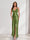 Sheath/Column Straps V-Neck Pleated Long Bridesmaid Dresses with Split Side