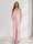 Sheath/Column Straps V-Neck Pleated Long Bridesmaid Dresses with Split Side