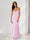 Sheath/Column Spaghetti Straps Pleated Long Bridesmaid Dresses with Split Side