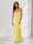 Sheath/Column Spaghetti Straps Pleated Long Bridesmaid Dresses with Split Side