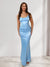 Sheath/Column Straps Backless Floor-Length Long Bridesmaid Dresses with Bow