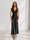 Sheath/Column Deep V-Neck Pleated Long Bridesmaid Dresses with Bow Back
