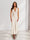 Sheath/Column Deep V-Neck Pleated Long Bridesmaid Dresses with Bow Back