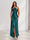 Sheath/Column Halter Keyhole Ruched Long Bridesmaid Dresses with Split Side