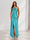 Sheath/Column Halter Keyhole Ruched Long Bridesmaid Dresses with Split Side