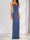 Sheath/Column Straps Cowl Neck Backless Floor-Length Long Bridesmaid Dresses with Lace
