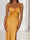 Sheath/Column Fitted Spaghetti Straps Lace Long Bridesmaid Dresses with Split Side