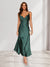 Sheath/Column Straps V-Neck Ankle-Length Fitted Long Wedding Guest Dresses