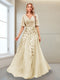 A-Line V-Neck Half Sleeves Mother of the Bride Dresses with Appliques
