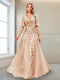 A-Line V-Neck Half Sleeves Mother of the Bride Dresses with Appliques