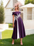 A-Line/Princess Square Neck Short Sleeves Pleated Wedding Guest Dresses with Appliques