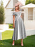 A-Line/Princess Square Neck Short Sleeves Pleated Wedding Guest Dresses with Appliques