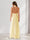 Sheath/Column Halter Ruffle Maxi Dresses Long Bridesmaid Dresses with Split Side