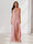 Sheath/Column Halter Ruffle Maxi Dresses Long Bridesmaid Dresses with Split Side
