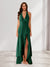 Sheath/Column Halter Ruffle Maxi Dresses Long Bridesmaid Dresses with Split Side