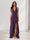 Sheath/Column Halter Ruffle Maxi Dresses Long Bridesmaid Dresses with Split Side