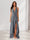 Sheath/Column Halter Ruffle Maxi Dresses Long Bridesmaid Dresses with Split Side