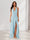 Sheath/Column Halter Ruffle Maxi Dresses Long Bridesmaid Dresses with Split Side