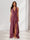 Sheath/Column Halter Ruffle Maxi Dresses Long Bridesmaid Dresses with Split Side