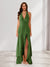 Sheath/Column Halter Ruffle Maxi Dresses Long Bridesmaid Dresses with Split Side