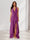 Sheath/Column Halter Ruffle Maxi Dresses Long Bridesmaid Dresses with Split Side